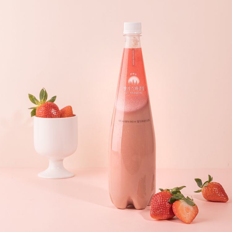 청산녹수 편백숲 산소막걸리 딸기 스파클링 탁주